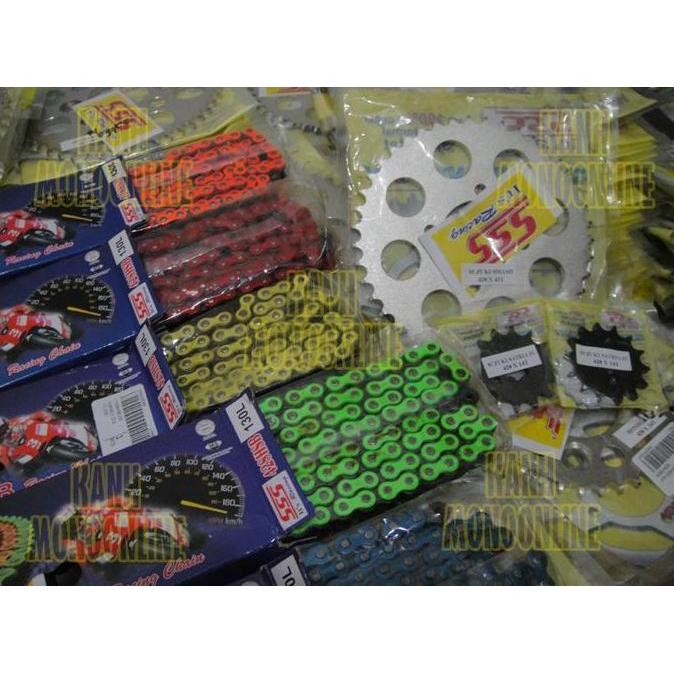 Gear SSS Set 428 SATRIA F Size 13T-15T+35T~45T SSS HSB 130L Neon Colou