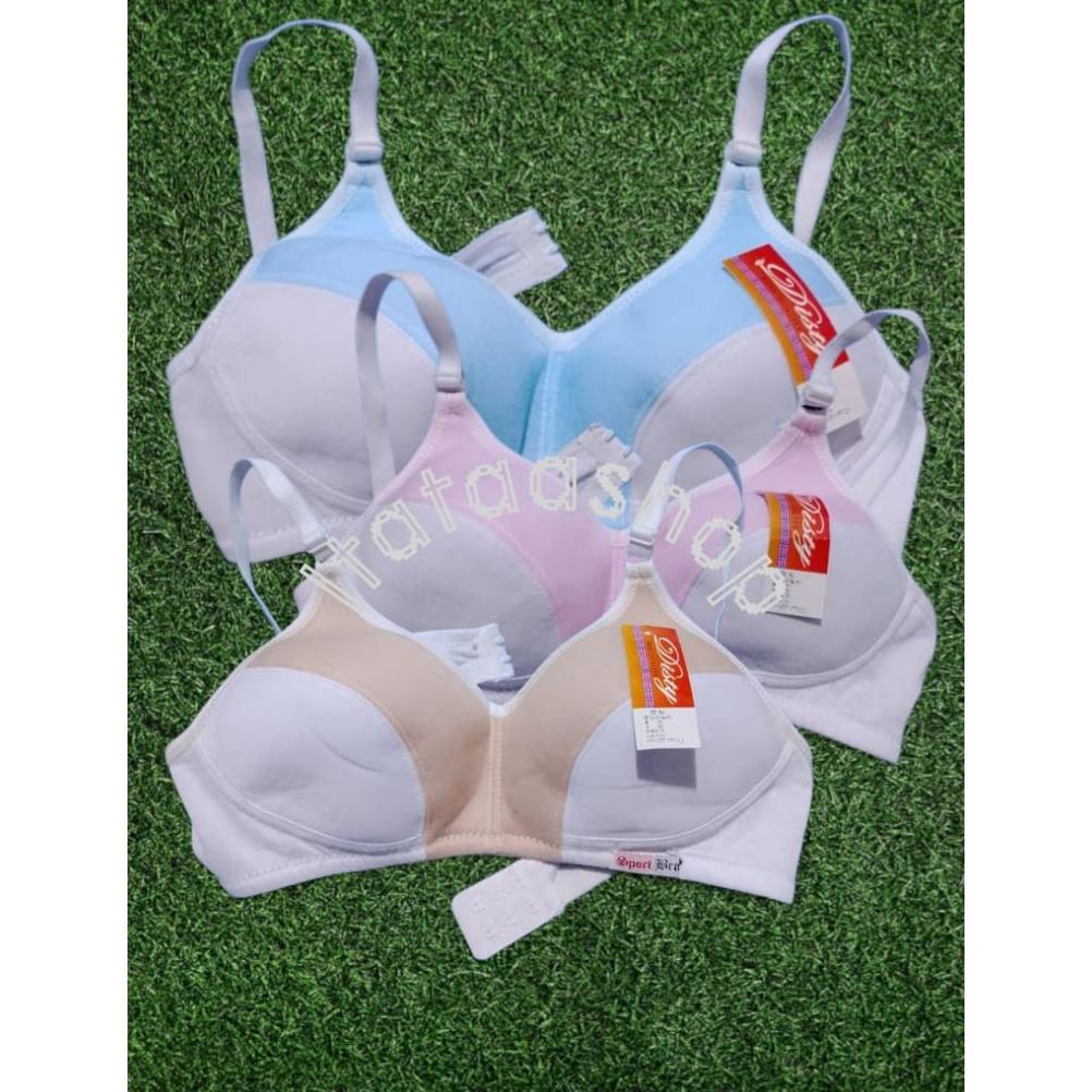official sport bra bh murah bh wanita remaja & dewasa bra kombinasi disty tanpa kawat tanpa busa nya