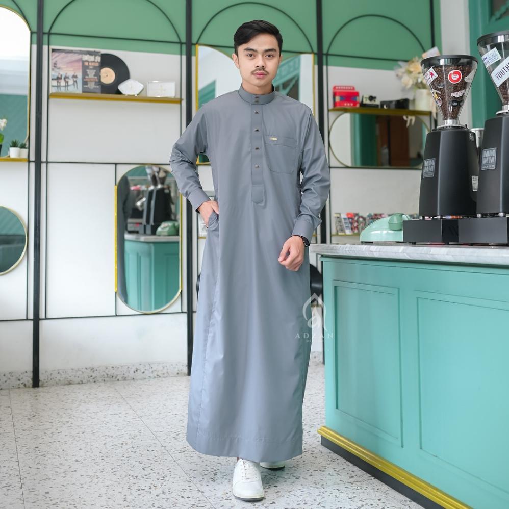 New Avoholic.Id - Jubah Gamis Pria Exclusive Ismail Warna Abu Tua