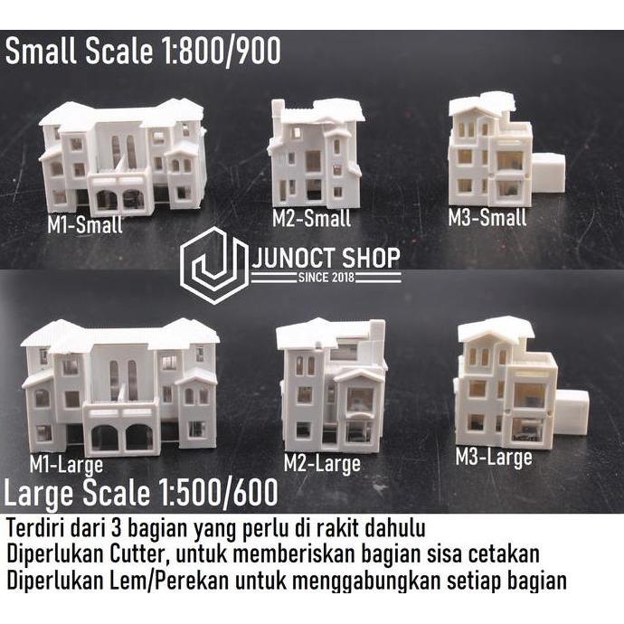 MINIATUR MAKET RUMAH TINGKAT MEWAH LUXURY HOME SKALA 1:500 1:800 BANGUNAN CLASIK MODERN MINIMALIS DI