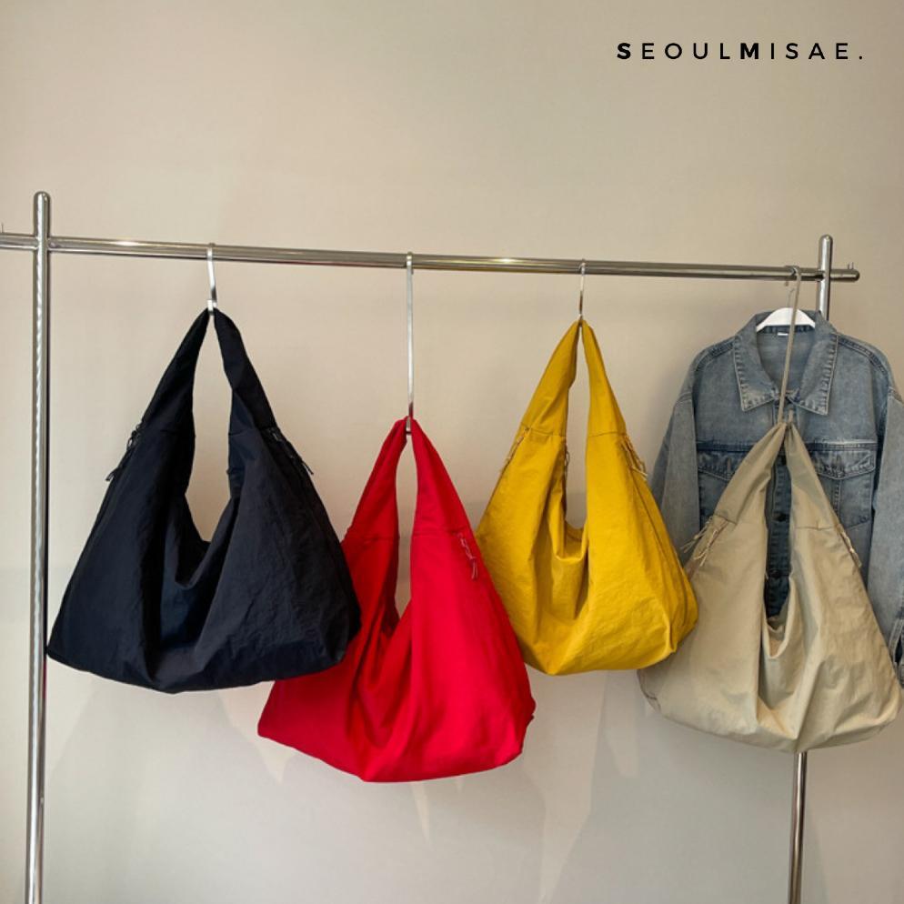 original seoulmisae - jisoo dumpling oversized nilon shoulder bag daily bag