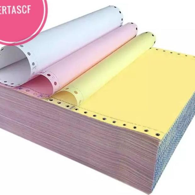 Kertascf Kertas Continuous Form 3 Ply Ukuran 9,5" X 11"/24Cm X 28Cm/A4 Kertas Komputer Berlubang Pri