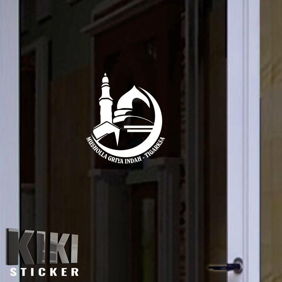 Cutting Sticker - Stiker Kaca Pintu / Jendela Masjid / Musholla - Custom Nama Dan Alamat Anda