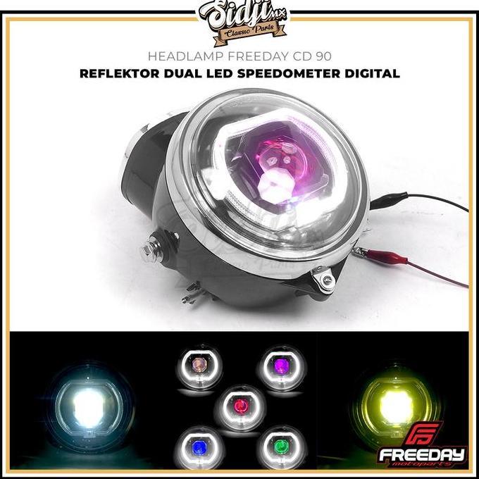 Headlamp CD 90 FREEDAY Lampu Depan Standar Dual Led Matrix Speedometer RBG Megapro Primus MP Mono Te