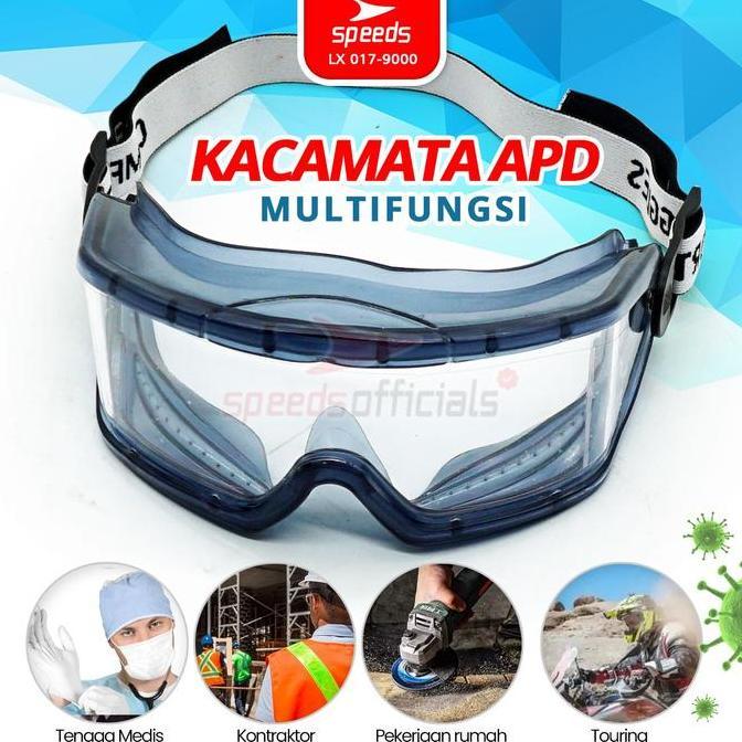 (Good) SPEEDS Kacamata SafetyAnti Virus/AntiDebu Goresan Kacamata Safety Glass / Kacamata 017-9000