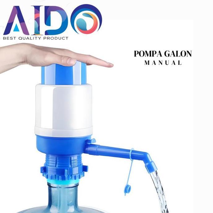 AIDO Pompa Galon Air Manual Tanpa Batrei Dilengkapi Selang Panjang & Penutup Selang Praktis untuk Da