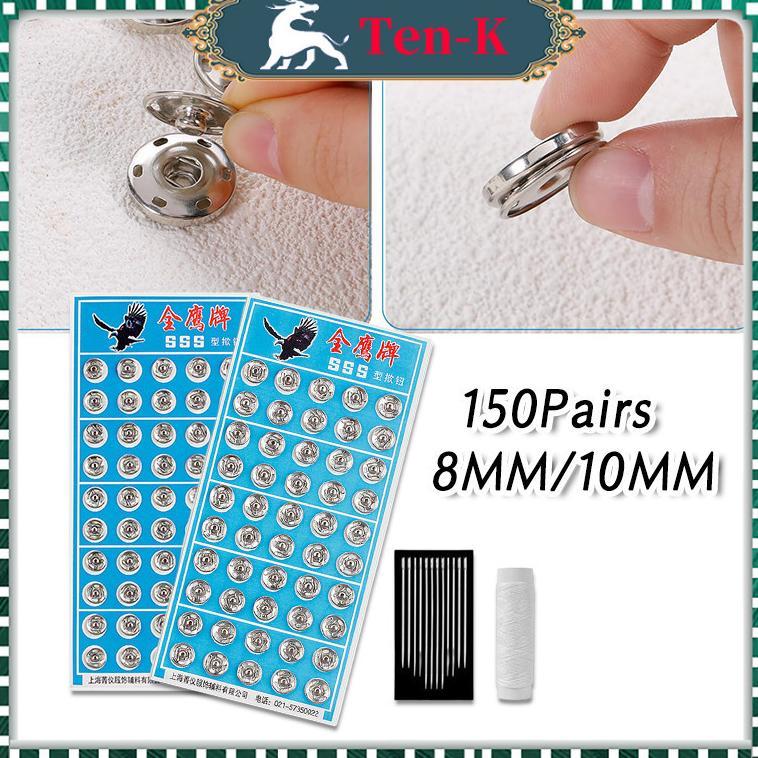 150Pasang Press Studd / Kancing Jepret / Kancing Cetet Baju
