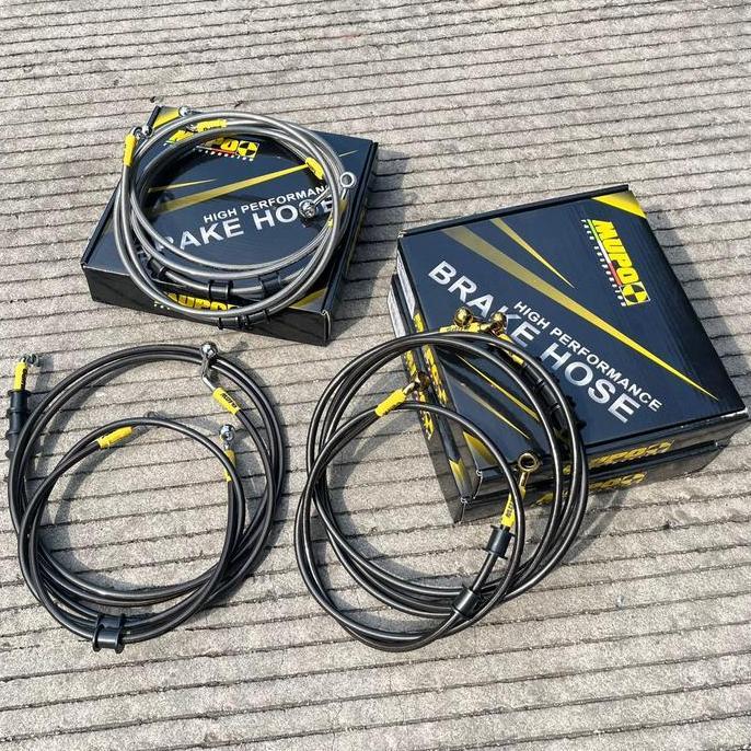 Selang Rem Set Motor Yamaha Nmax Non Abs Depan Belakang 2Pcs Original Mupo Race Material Stainless B