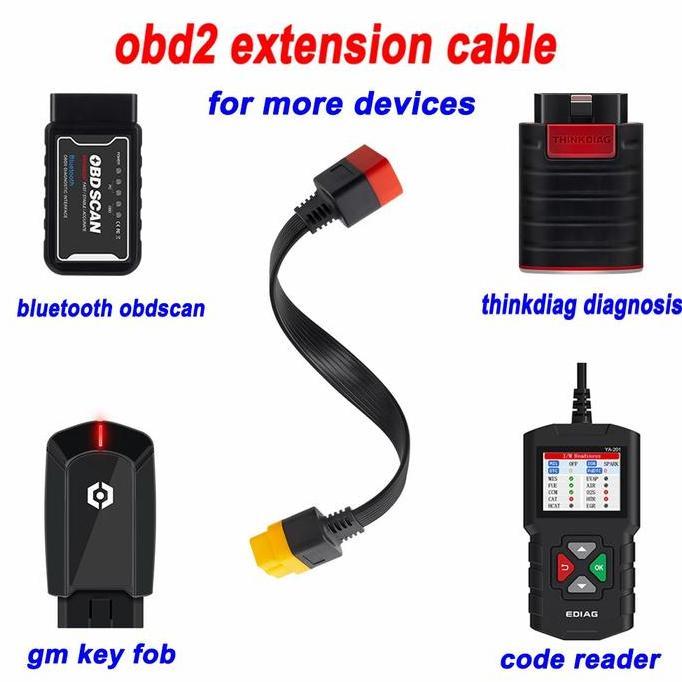 Parts- Kabel Sambungan Extension Obd2 Launch Easydiag Thinkdiag X431 16 Pins