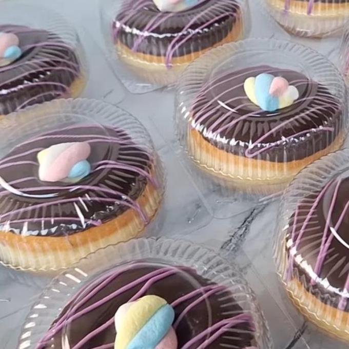 50pcs Mika Donat Bening / Mika Kue Donat / Tray Donat Bulat
