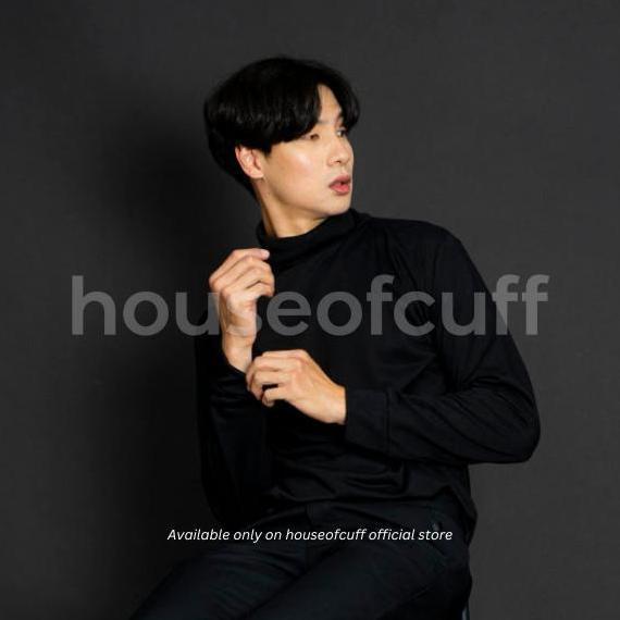 Shrts- Turtle Neck Pria Lengan Panjang Kaos Slim Fit Kerah Tinggi Size Xl