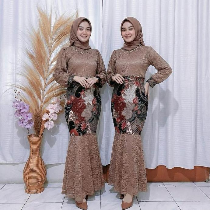 Pilihan - Tavia Dress M-L-Xl Maxi Duyung Brokat/ Model Duyung Legan Balon/ Wanita Pesta Kondangan Me