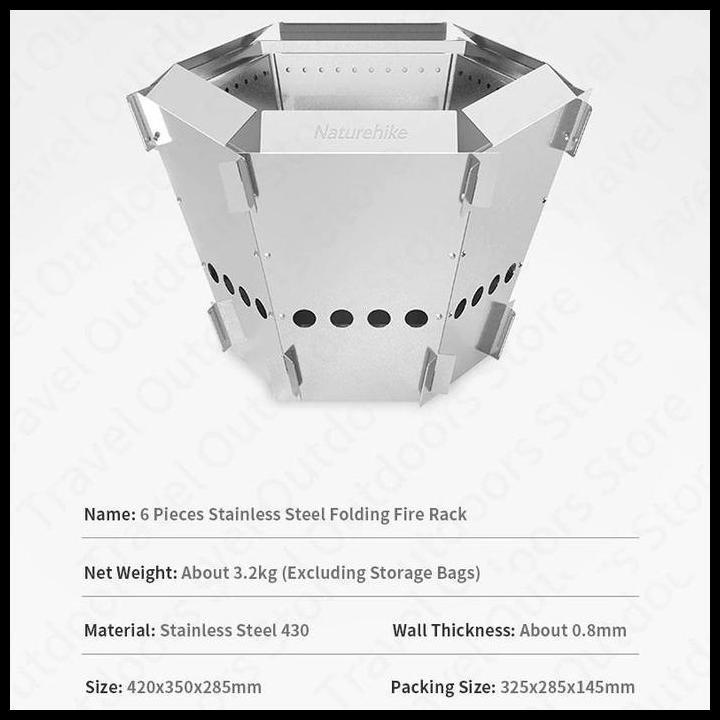Best Quality Fire Pit / Bbq Grill / Kompor Kayu Bakar Camping Naturehike Nh21Sk002