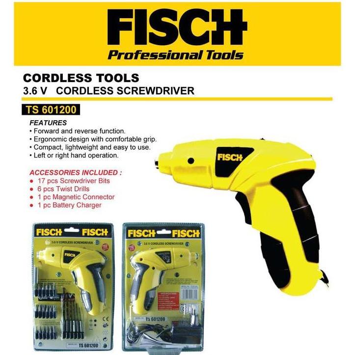 CORDLESS SCREWDRIVER / MESIN OBENG / MESIN BOR PORTABLE FISCH TS601200 HEMAT