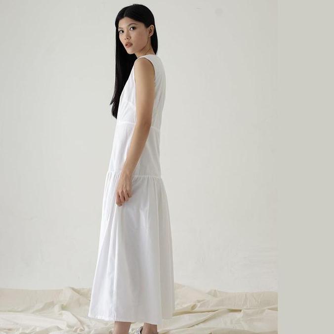 Pilihan - Inkano Spire Dress Maxi - Sleeveless Dress Panjang Korea Wanita Katun Warna Coklat Dan Hit