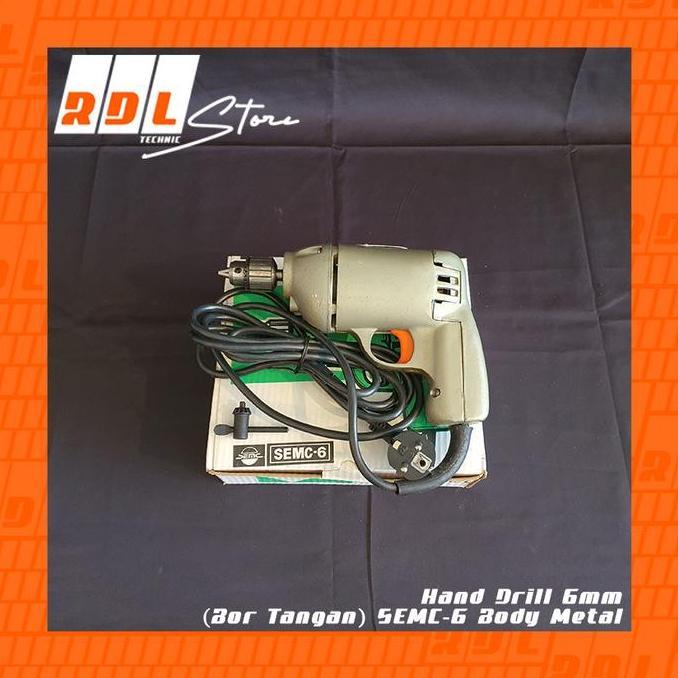 HAND DRILL 6MM (BOR TANGAN) SEMC-6 BODY METAL TERBARU