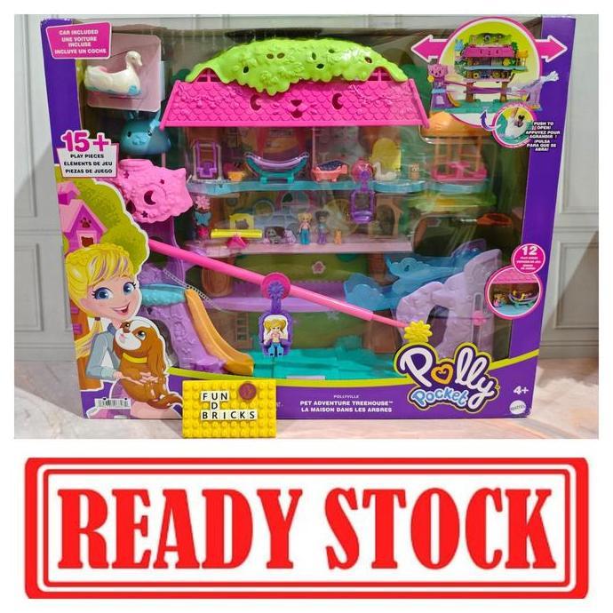 Polly Pocket Adventure Tree house Treehouse Mattel Mainan Figure Set Doll