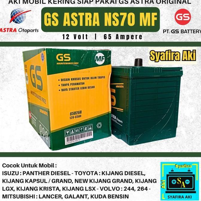 aki mobil / Battery GS astra type GS MF NS70 12volt 65 ah