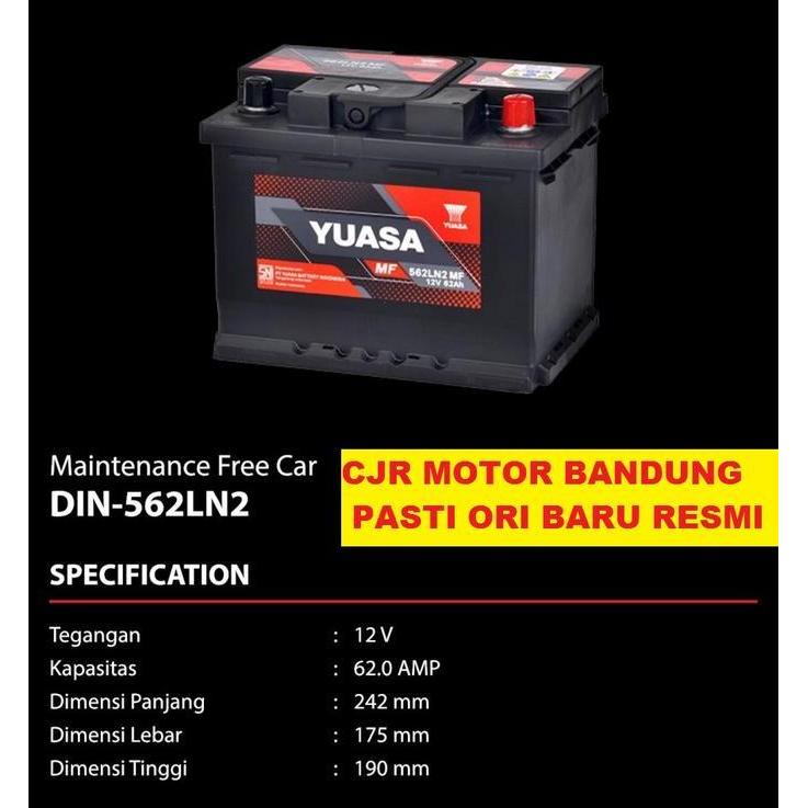 Aki Kering YUASA MF 562LN2 355LN2 LN2 mobil Innova Reborn Fortuner VRZ