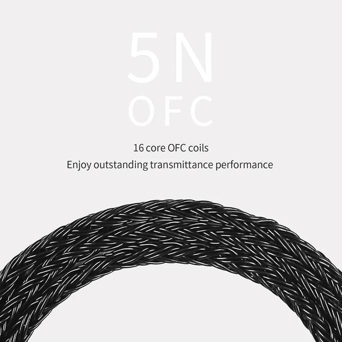 suprapto.cz/ JCALLY JC16S BLACK 16 Core Upgrade Cable dengan Mic | Kabel Audio Jack 3.5mm HiFi untuk