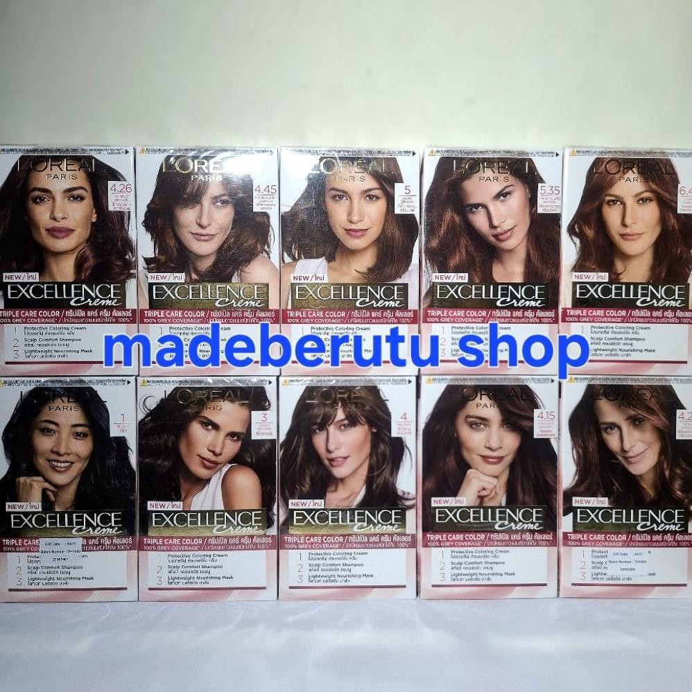 LOREAL PARIS EXCELLENCE CREME HAIR COLOR PERMANEN DRAK BROWN/BROWN /MAHOGANY/BLACK #1/LIGHT BROWN/FR