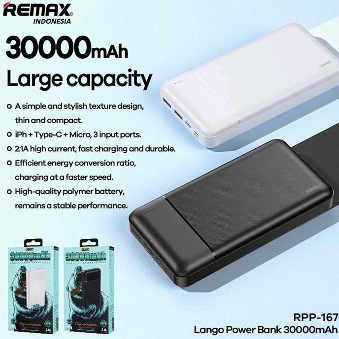 OK REMAX LANGO POWERBANK RPP-167 30000MAH REAL CAPACITY FAST CHARGING ''