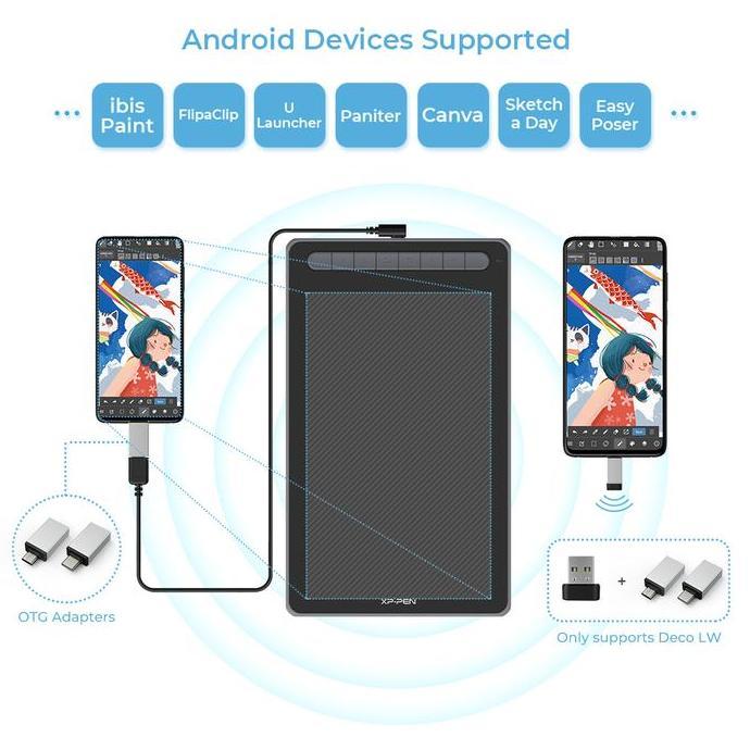 Wer_Sandi - Xppen Deco Lw Graphic Digital Tablet Drawing Pen Tablet Wireless Bluetooth V5.0 Tilt Sup