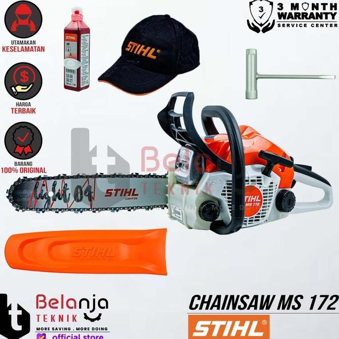 Hnds- Stihl Mesin Potong Kayu Chainsaw Ms 170 Ms 172 Rantai 14 Inch Engine 2 Tak 30Cc 1.3 Gergaji Ka