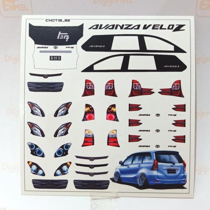 DECAL DIECAST AVANZA VELOZ SKALA 64 TOMICA HOT WHEELS BA33