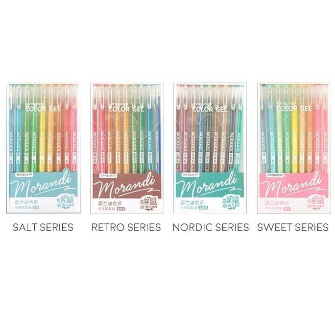 Kinco- Languo Morandi Real Colors Gel Pen /Pen Rna Rni Set / Pen Untuk Menggambar Set 9Pcs