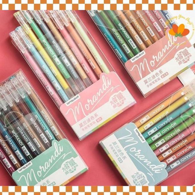 Skl - 9Pcs Pastel Pen Gel Set Pulpen Warna Warni Pena Pulpen Aesthetic Journal Marker Gel Pen Pena A