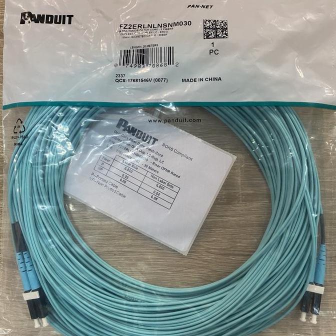 Om4 multimode duplex LC LC 30 meter Panduit patch cord Fo