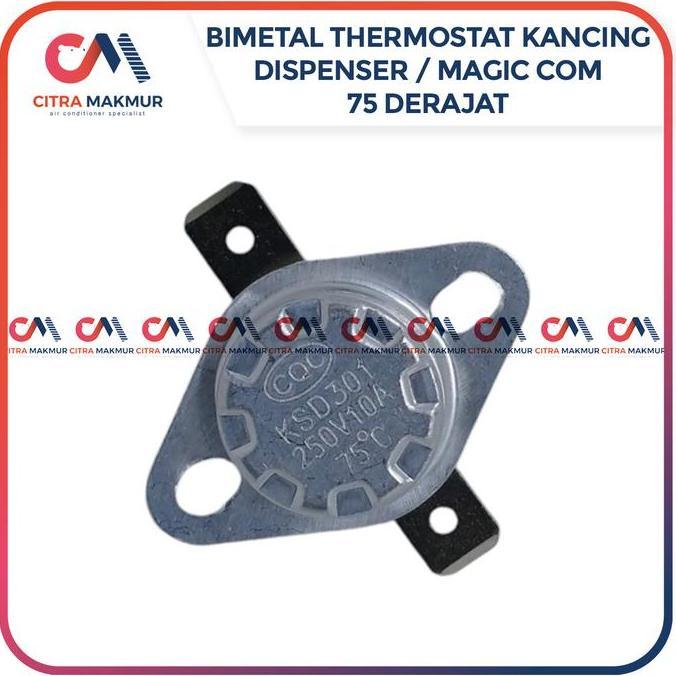 THERMOSTAT DISPENSER MAGIC COM JAR RINNAI 75 DERAJAT YONG MA SANKEN BIMETAL  SENSOR SUHU THERMO DISC