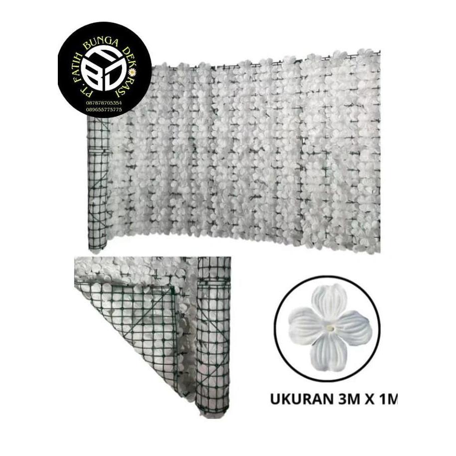 Bunga Rambat Sintesis Roll 3m x 1m Rumput Daun Hiasan Dinding Tanaman Hias Pagar Sintesis Premium