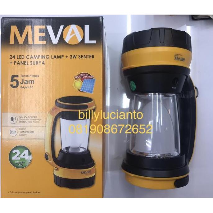 HARGA DISC - Lampu Emergency Camping Lamp LED 24 + Senter 3W + Panel surya
