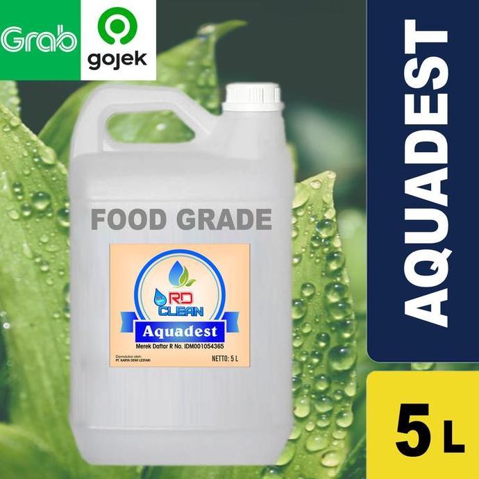 Aquadest Aquades Distilled Water RD Clean / Air suling 5 liter