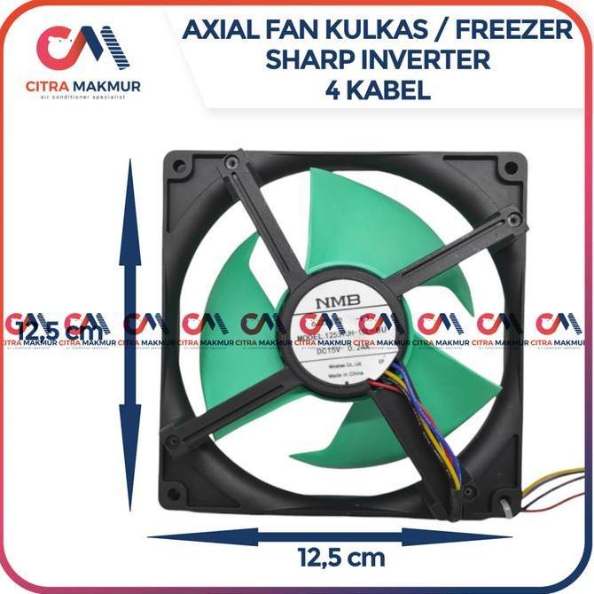 AXIAL FAN KULKAS SHARP INVERTER 4 KABEL 15 VOLT KIPAS KONDENSOR EVAPORATOR CHILLER FREEZER TEBAL CMO