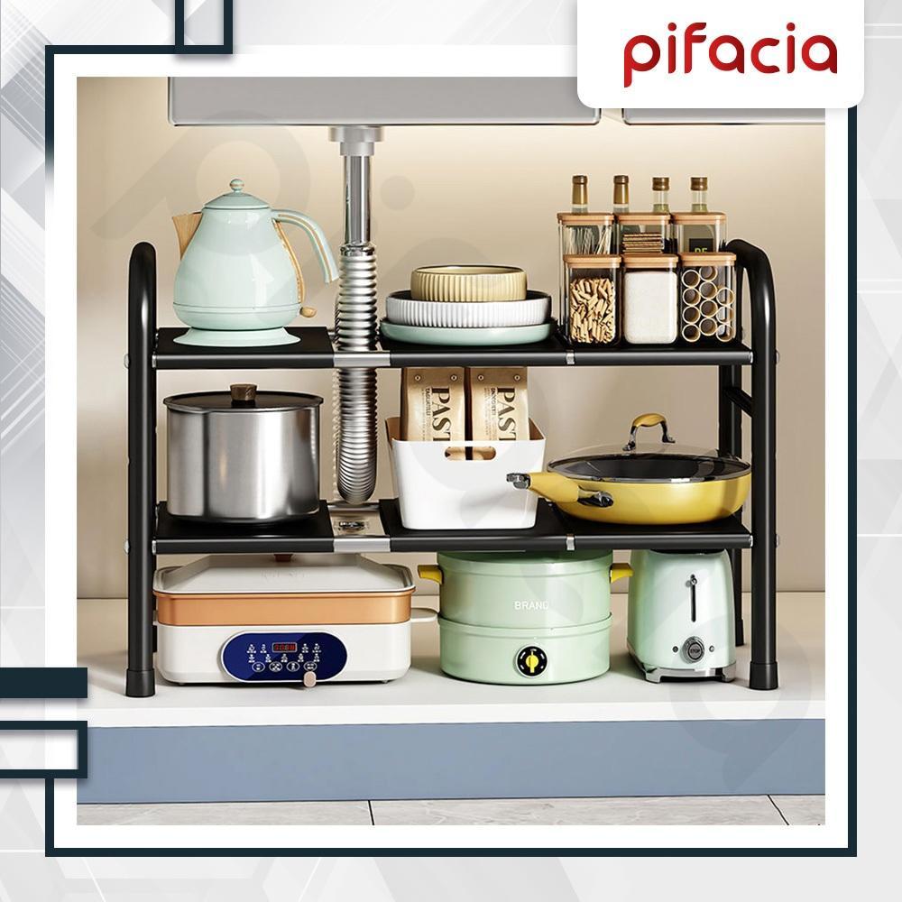 Rak Bawah Wastafel Susun Tempat Panci Wajan Detergen Cuci Serbaguna Rak Dapur Bumbu Makanan