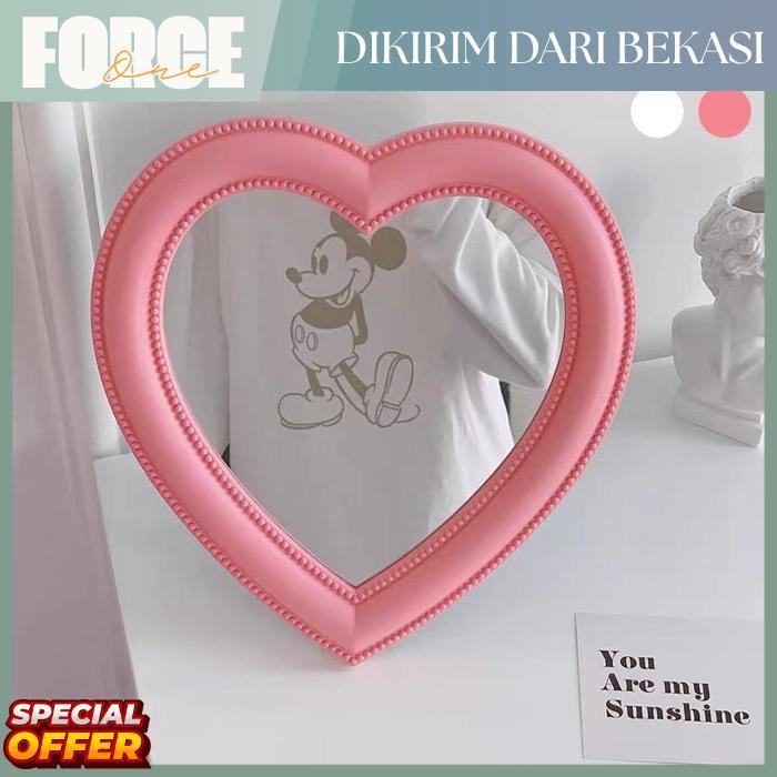 Force One Korean love mirror / cermin hati Aesthetic | Cermin Love Aesthetic Korea Size Besar