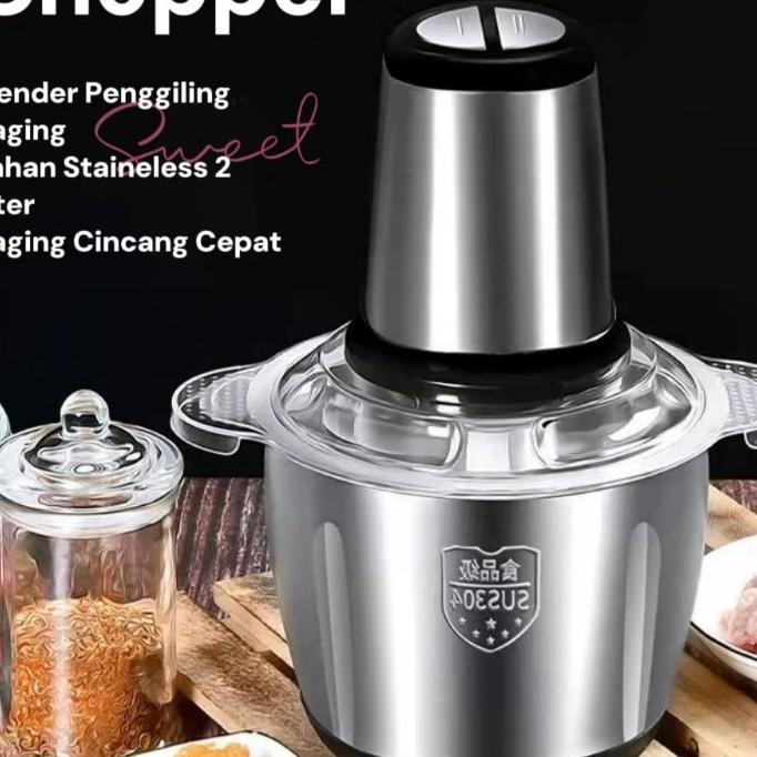 Cod Blender Penggiling Daging Serbaguna/ Chopper Stainless 2Lt Penggiling Daging Multifungsi Sx-685