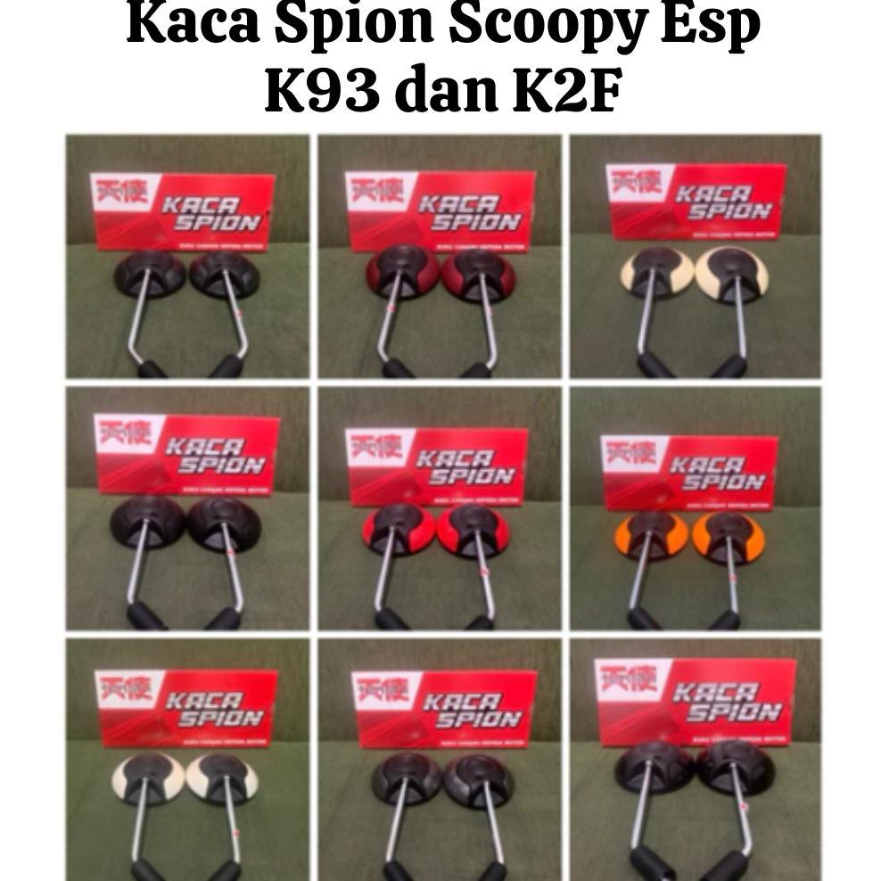 KACA SPION SCOOPY ESP NEW 2021 PRESTIGE K2F HITAM PUTIH MERAH DOFF ORANGE GREY DOFF SILVER HIJAU KAN