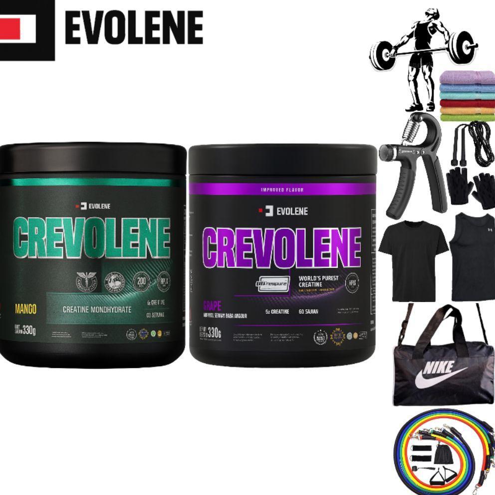 Evolene Crevolene Creatine Evolen | Isi 330Gr 60 Serving | Bpom & Halal | Prevo Pre Workout