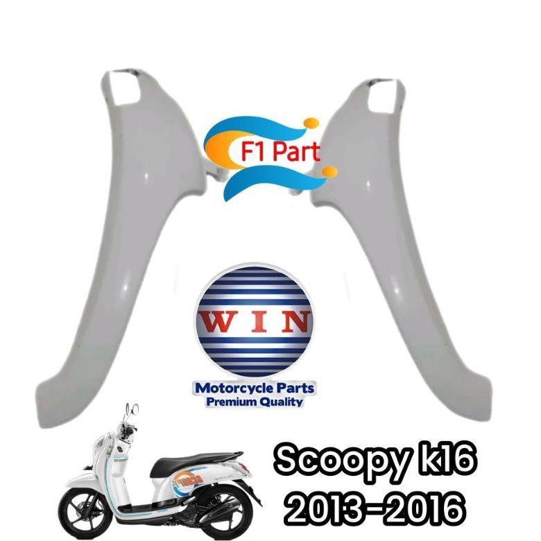 SAYAP TEBENG SCOOPY COVER BODY DEPAN SCOOPY FI ESP NON ESP 2013-2016 PUTIH MENGKILAP GLOSSY