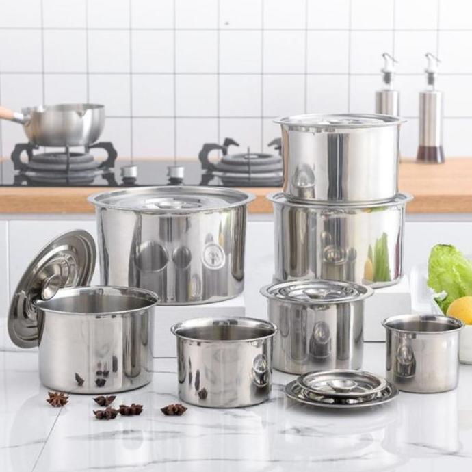 Food Pan Bulat Tutup 14Cm 16Cm 18Cm Insert Gastronom Chafing Stainless 201 Tutup Baskom Mangkok