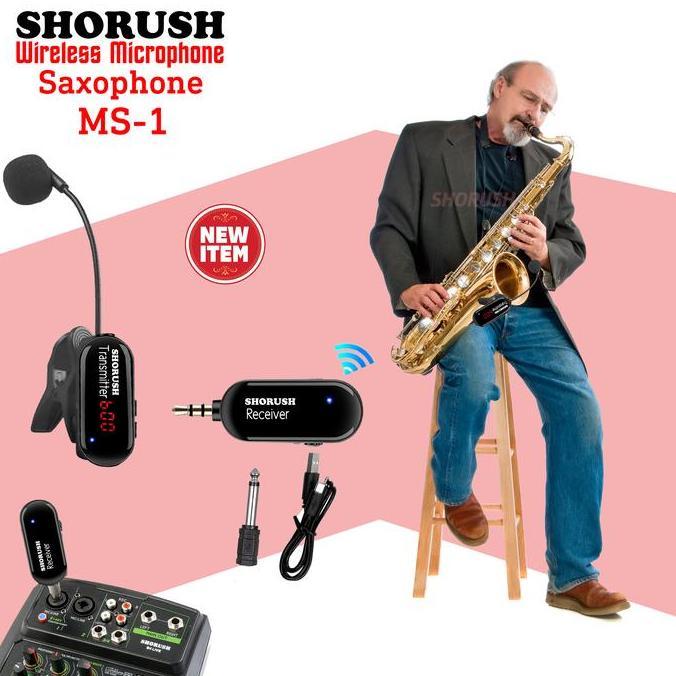 AFILAMA_CORD - SHORUSH MS-1 MICROPHONE WIRELESS SAXOPHONE AUDIO MIC MIXER ALAT MUSIK