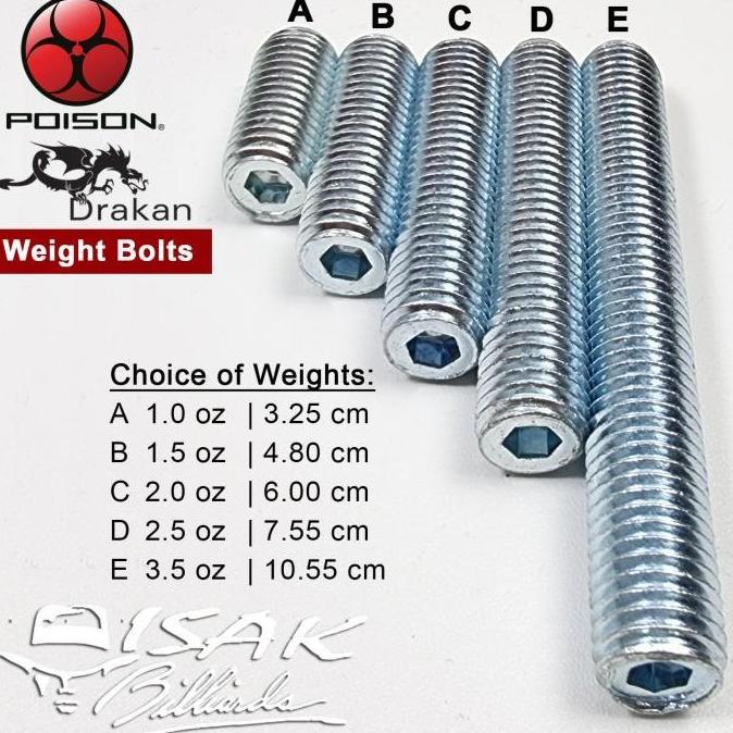 DRAKAN WEIGHT BOLT - BAUT PEMBERAT STICK BILLIARD BILIAR POISON CUE