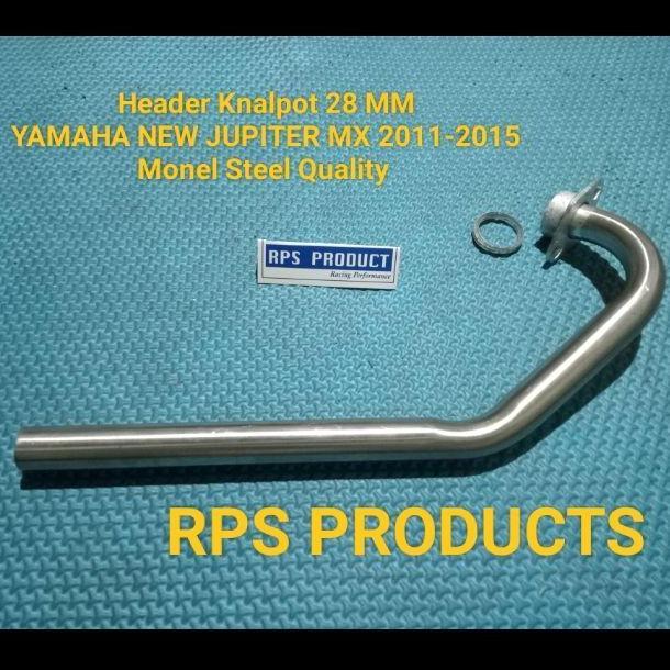 LEHER KNALPOT BORE UP 28 MM YAMAHA JUPITER MX NEW 2011 2015 MONEL STEEL QUALITY FULL BENDING READY