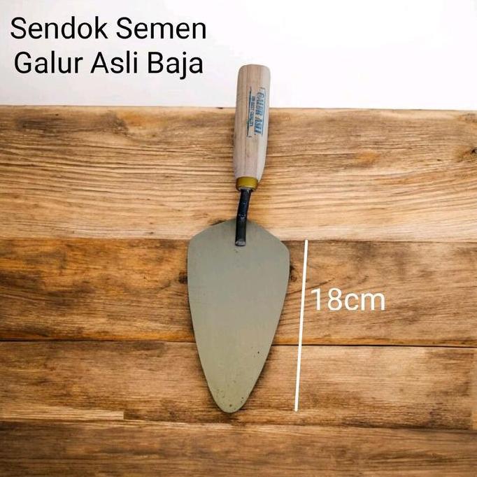 Dop- New- Alat Tukang Bata Ringan / Hebel - Gergaji Hebel, Sendok Semen Galur Baja 18Cm, Cetok Hebel