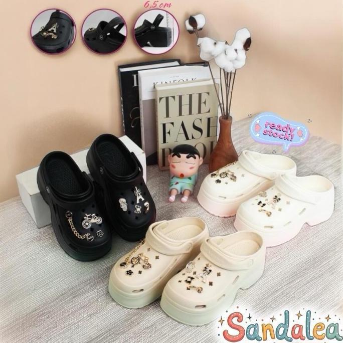 DS125 - Sandal Clog Baim Wanita Cantik Trendi Eiffel Jibitz Terbaru 819-I
