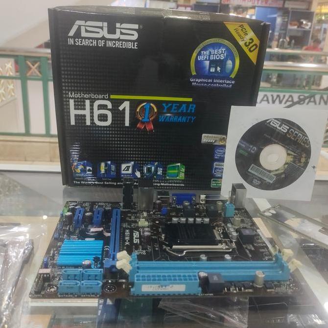 TERBARU - motherboard Asus-H61m-k pi.soket 1155 garansi 1 thn